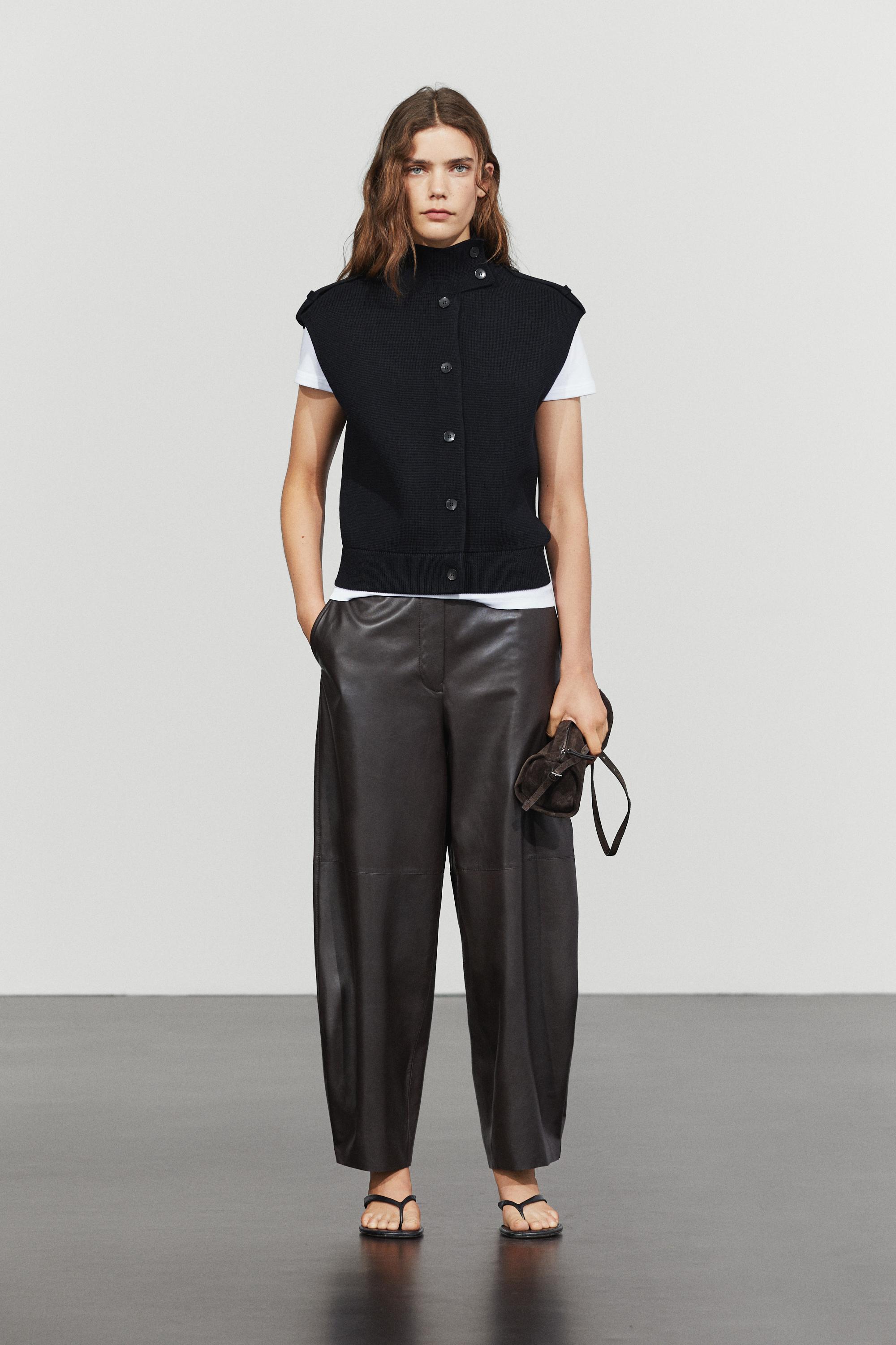 100% cotton mock neck knit vest